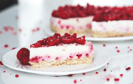 Rețetă Fitness: Cheesecake fără coacere cu brânză dulce și zmeură