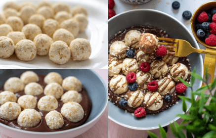 Rețetă fitness: Biluțe de brânză dulce și cremă delicioasă de ciocolată