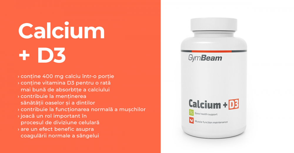 Calciu + Vitamina D3 - GymBeam